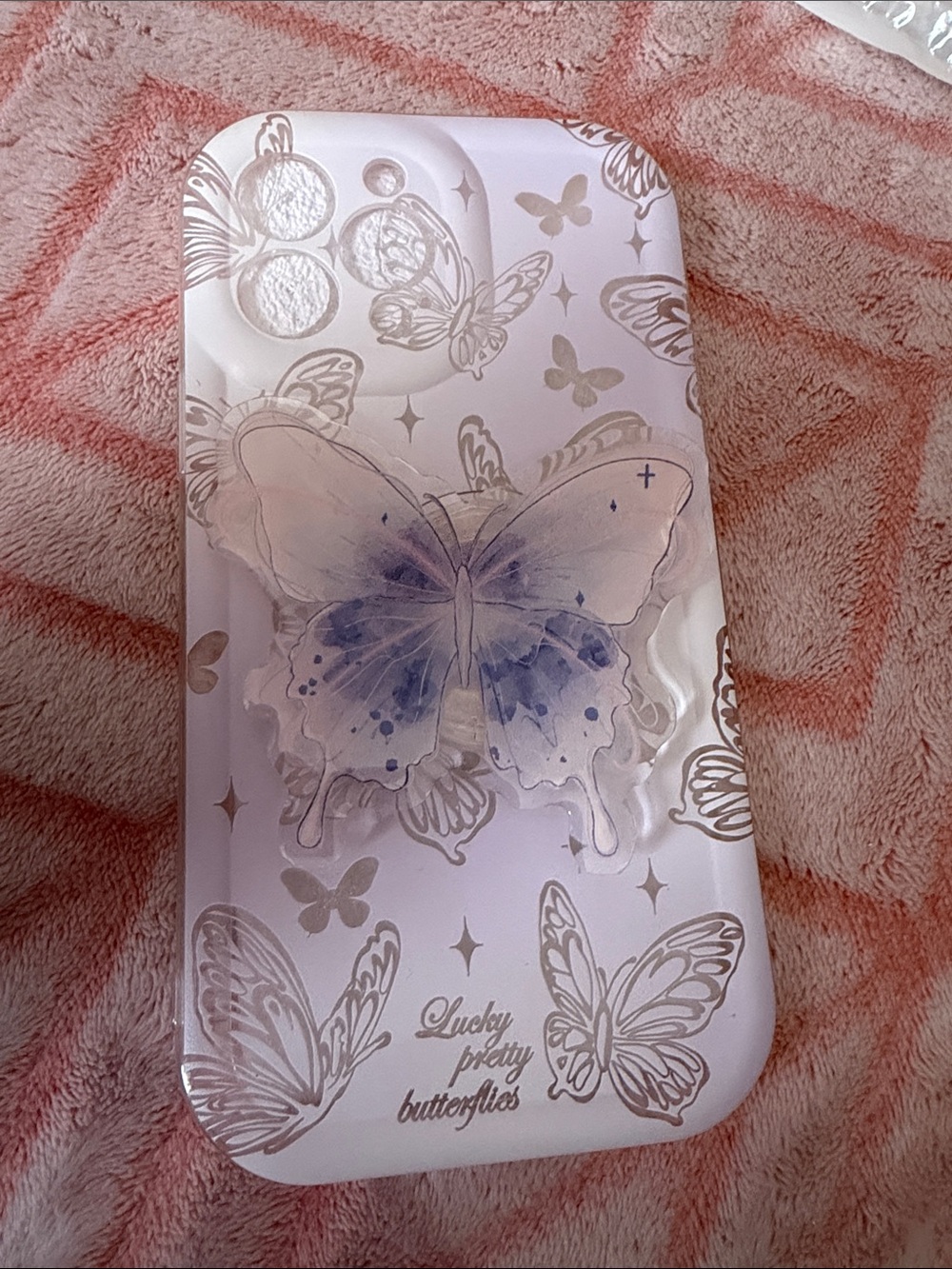 Butterfly Print Purple Accent Phone Case for Cell Phones